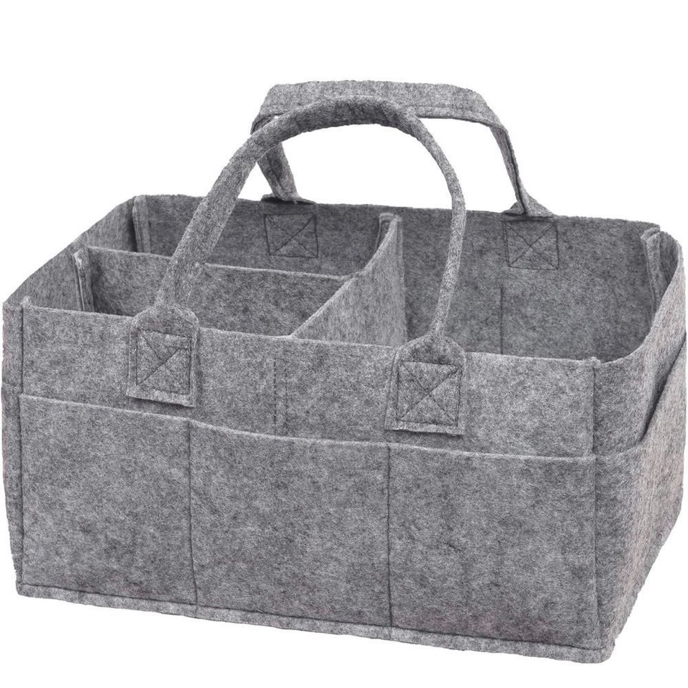 Sammy & Lou Collapsible Felt Storage Caddy Light Gray Organizer